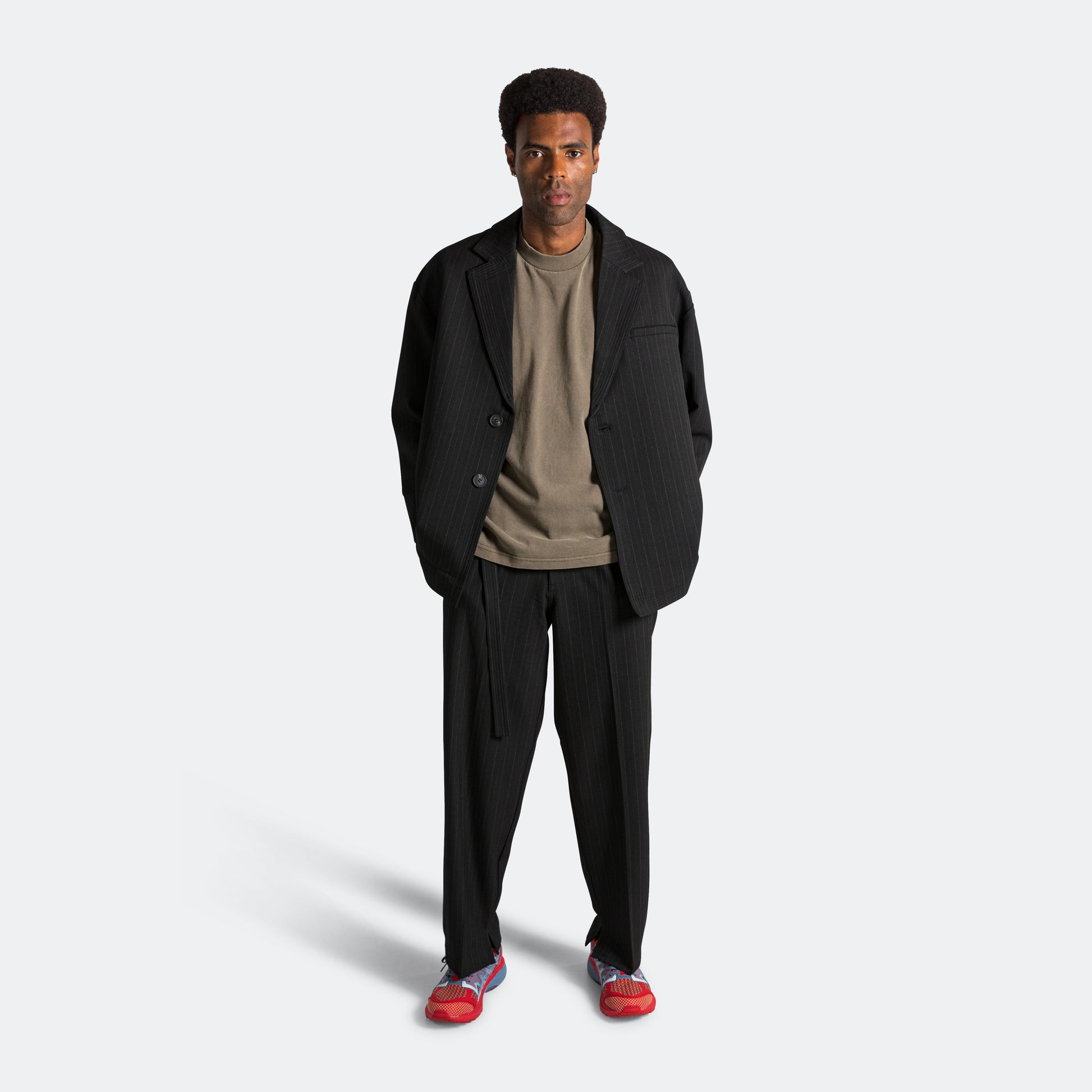 Holiday Blazer - Black Pinstripe
