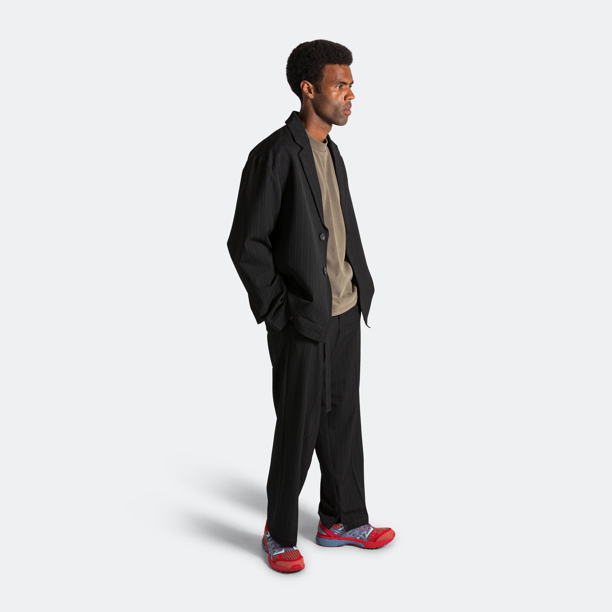 Holiday Blazer - Black Pinstripe