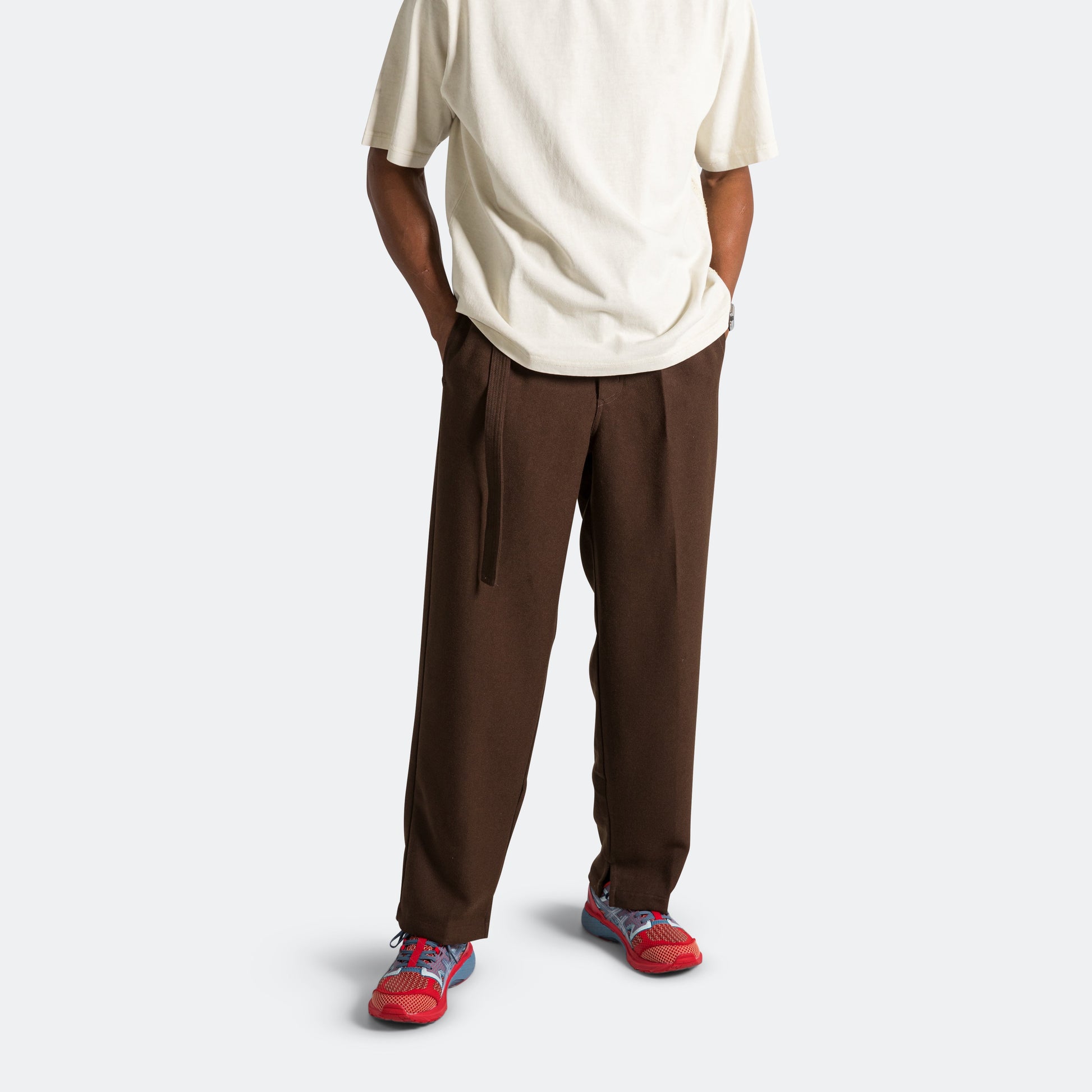 Pleated Suit Pant - Brown