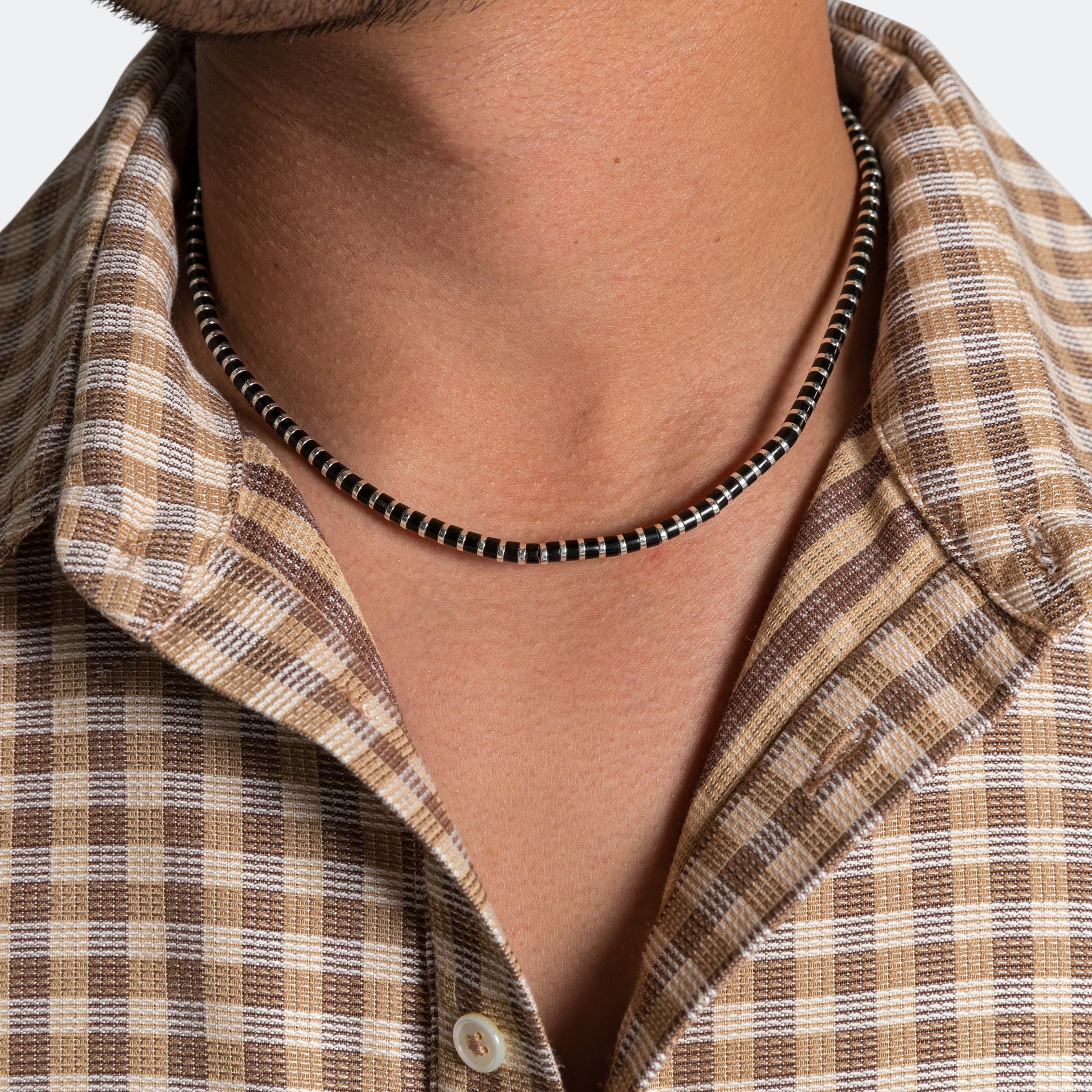 Heishi Hematite Necklace - Jet Stone