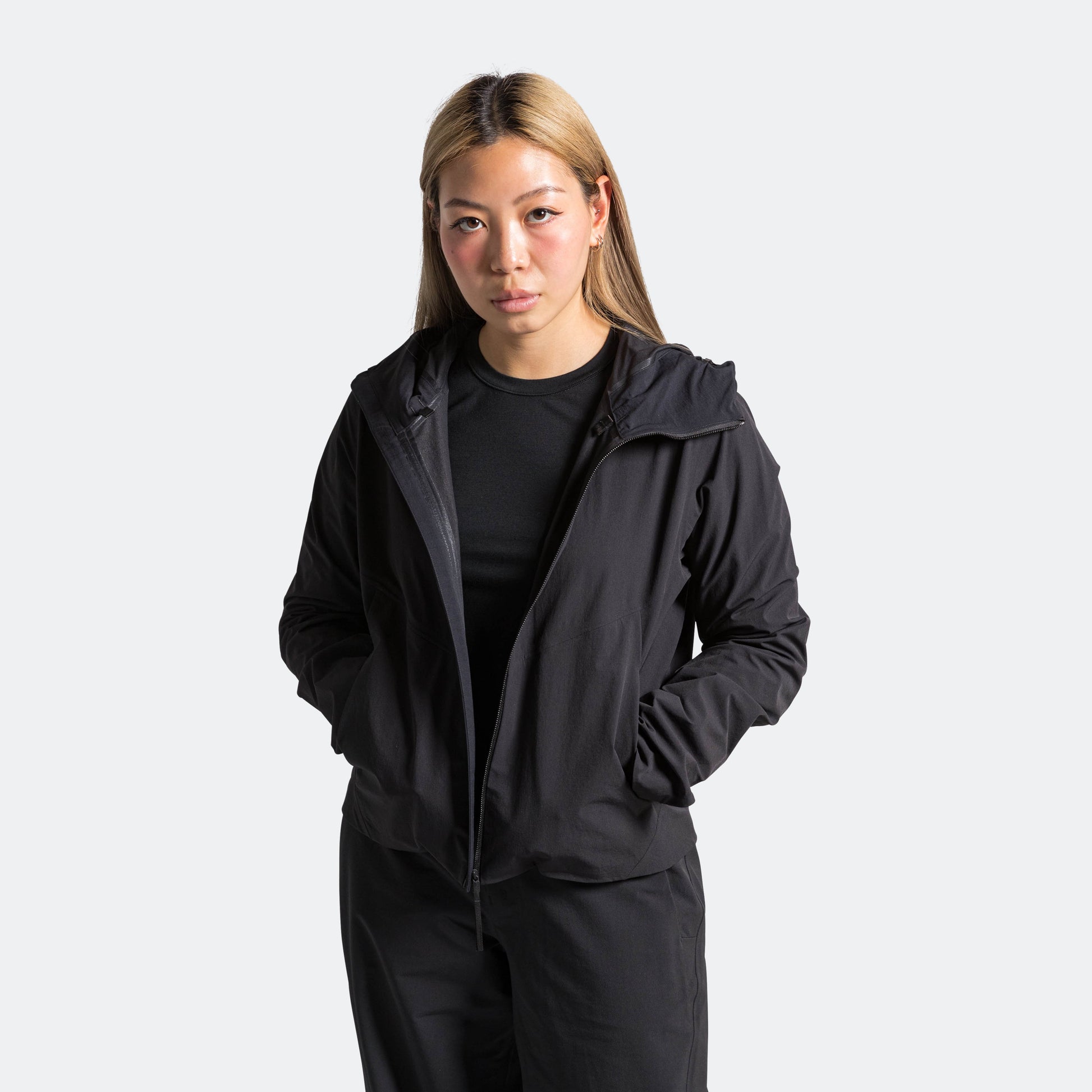 Womens Focal LT Hoodie - Black