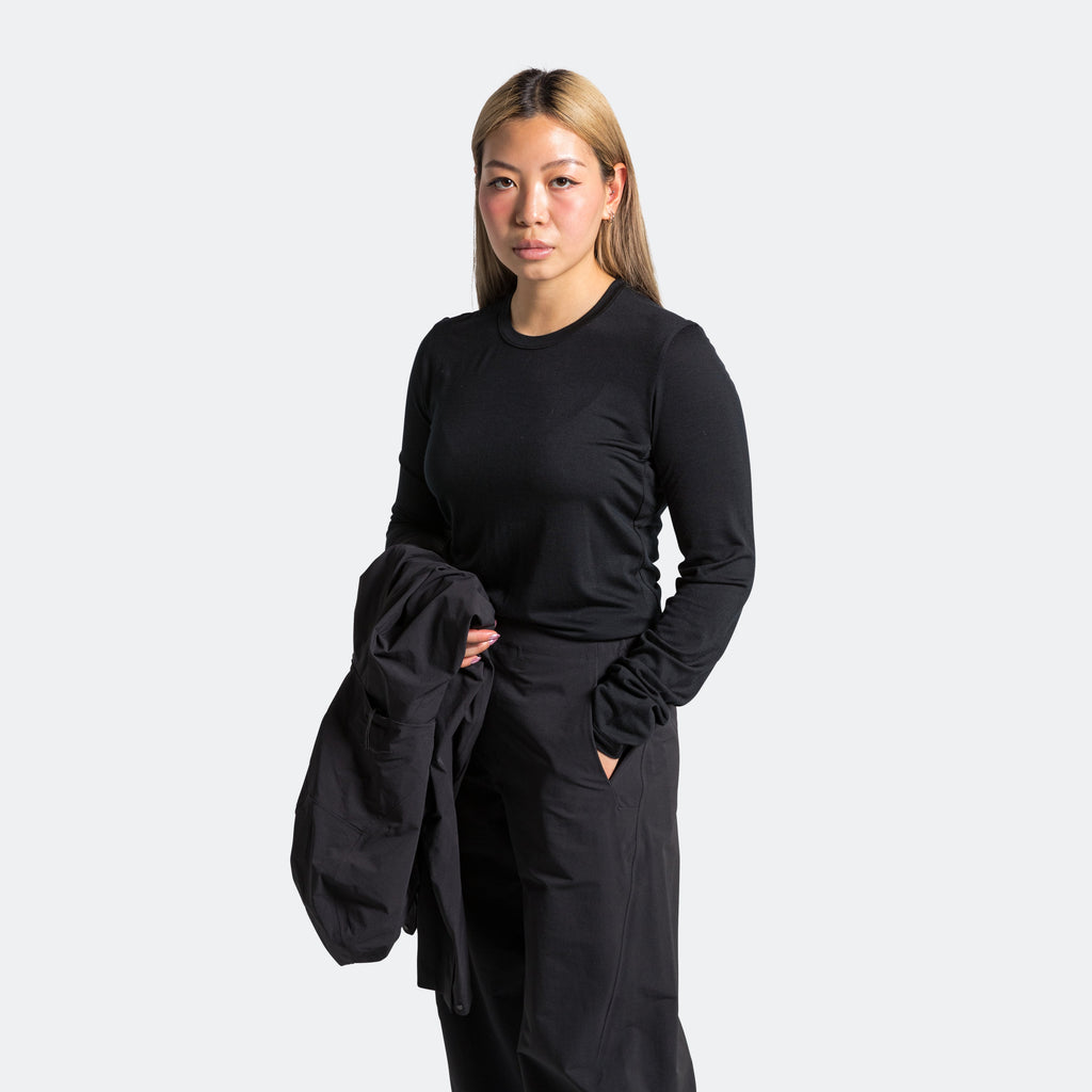 Womens Frame LS Crew - Black