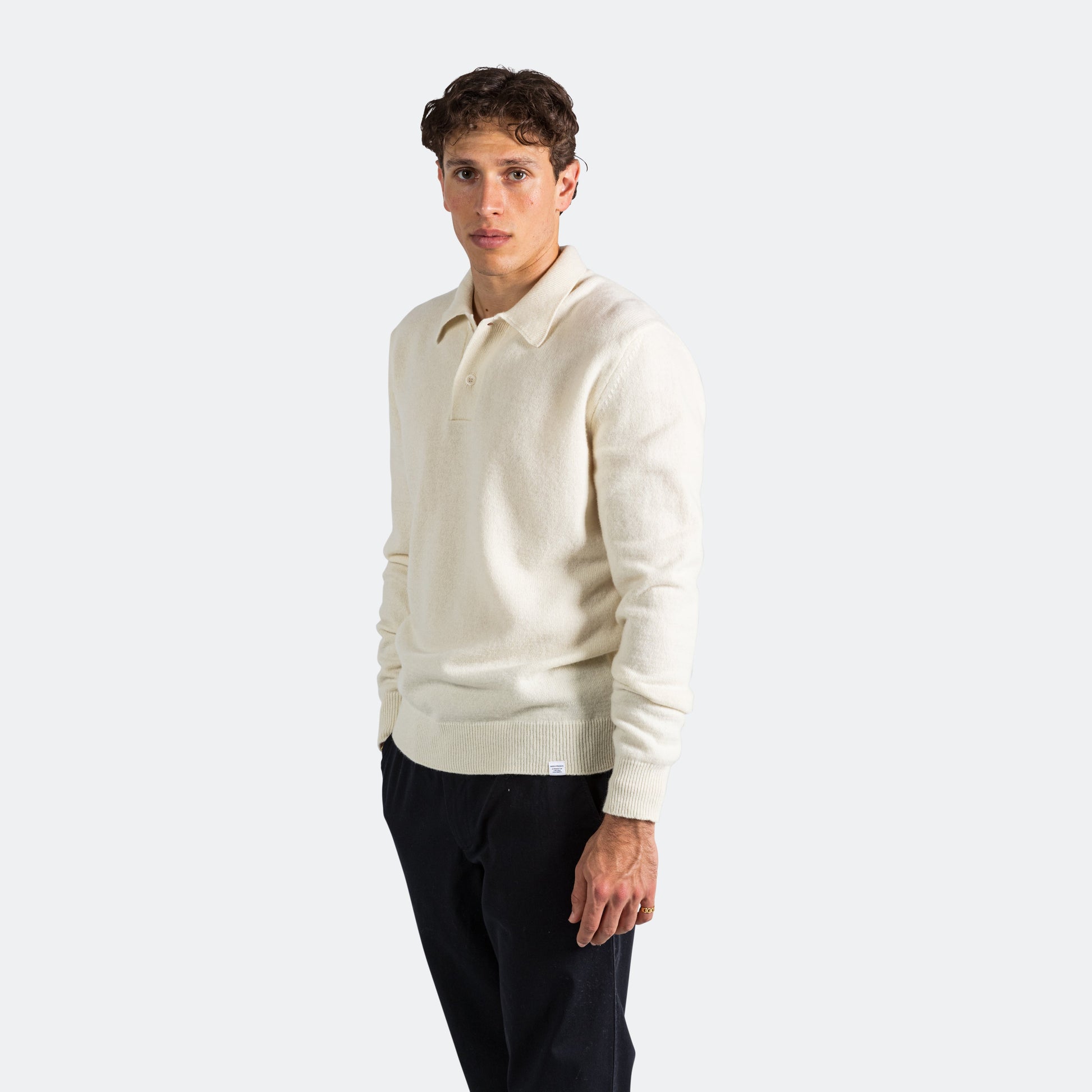 Marco Merino Lambswool Polo - Ecru