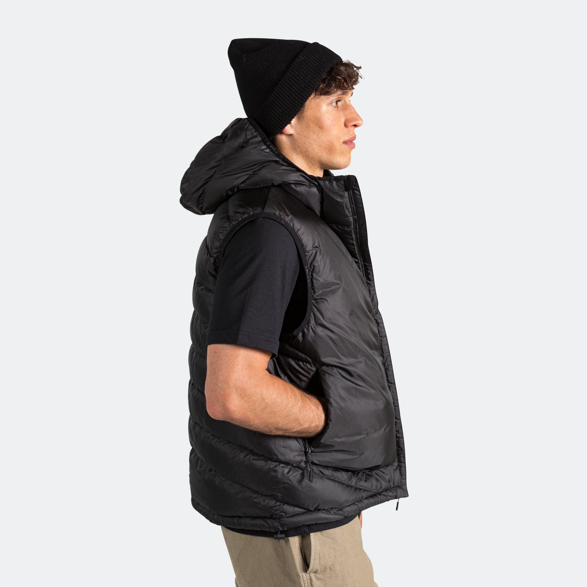 Pasmo Rip Hooded Down Gilet - Black
