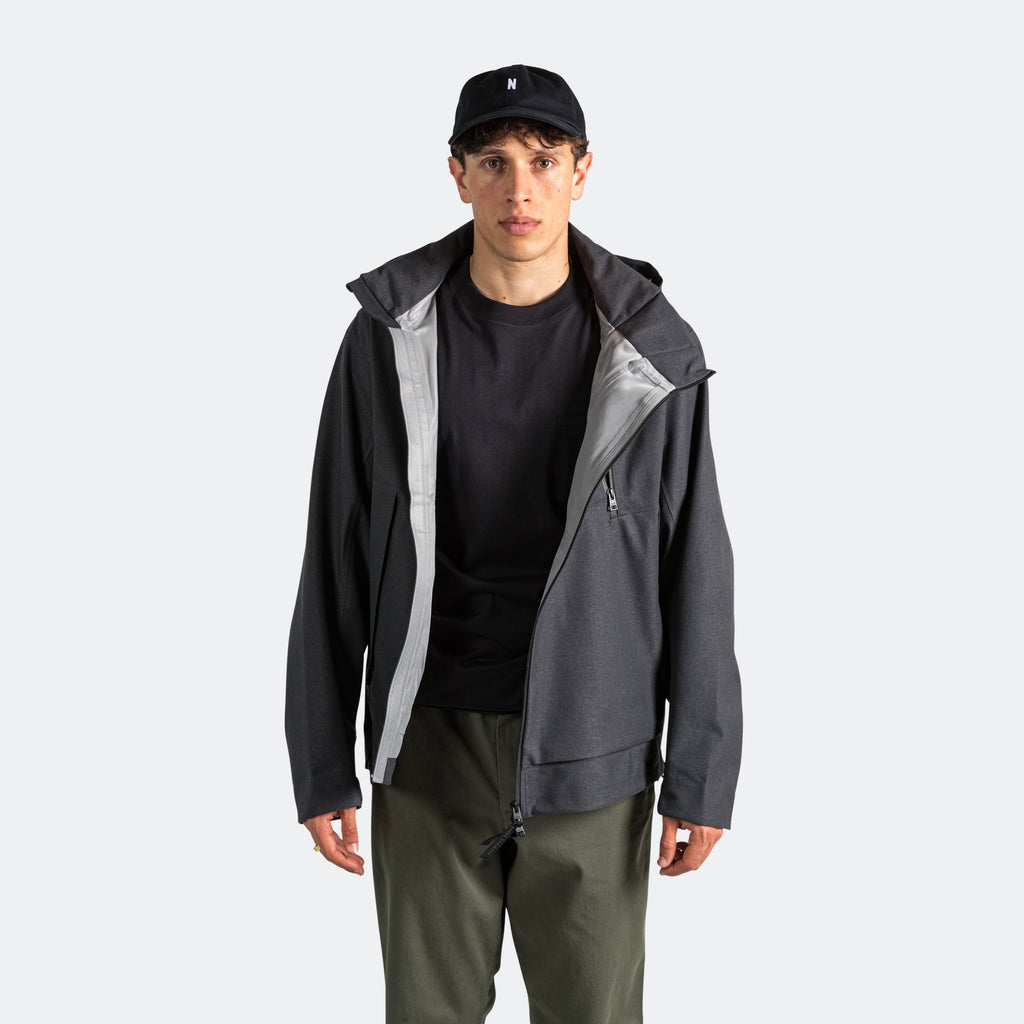 Textured Twill GORE-TEX® 3L Stand Collar Jacket - Charcoal Grey