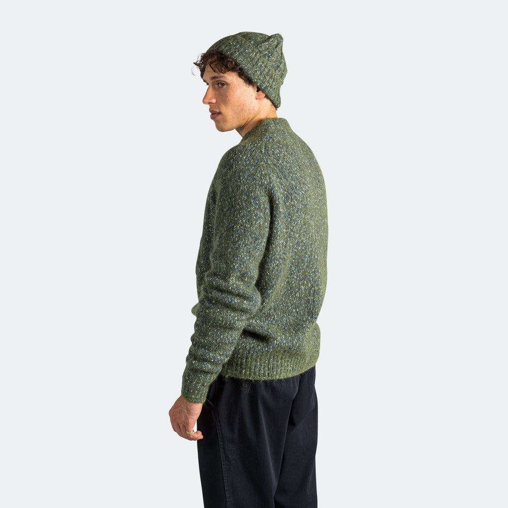 Ivar Cotton Alpaca Cable Sweater - Spruce Green
