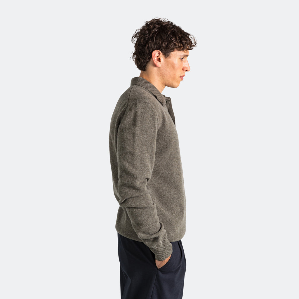 Marco Merino Lambswool Polo - Ivy Green