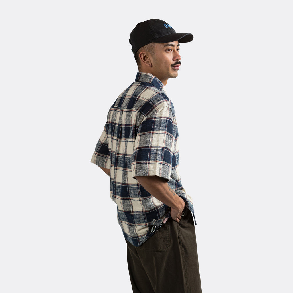 SS Pocket Shirt - Cream/Navy Plaid