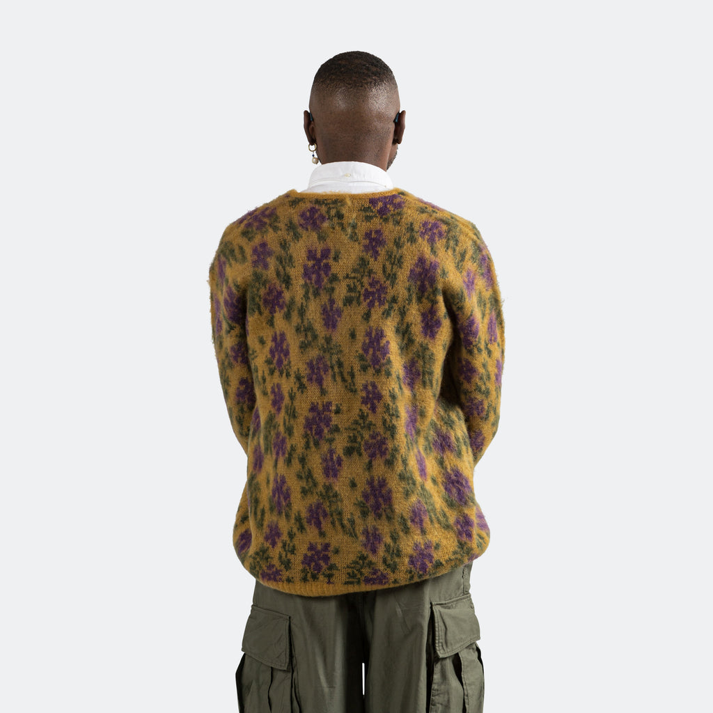 Mohair Cardigan - Yellow Flower