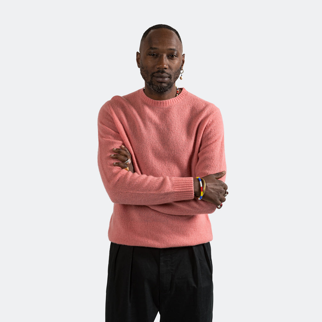 7G Cashmere/Silk Crew - Pink