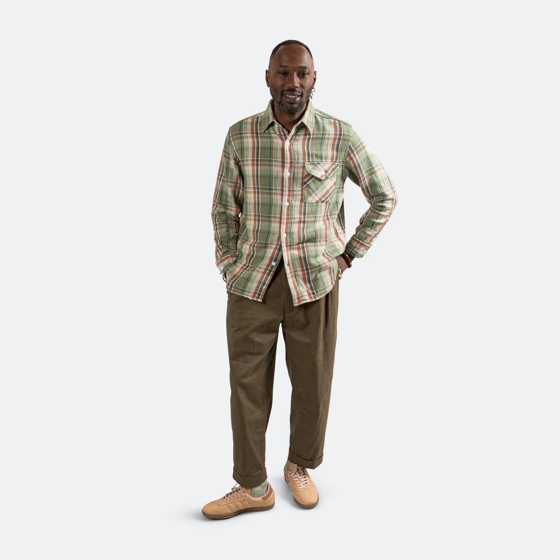 Guide Shirt Dobby Nell Check - Green