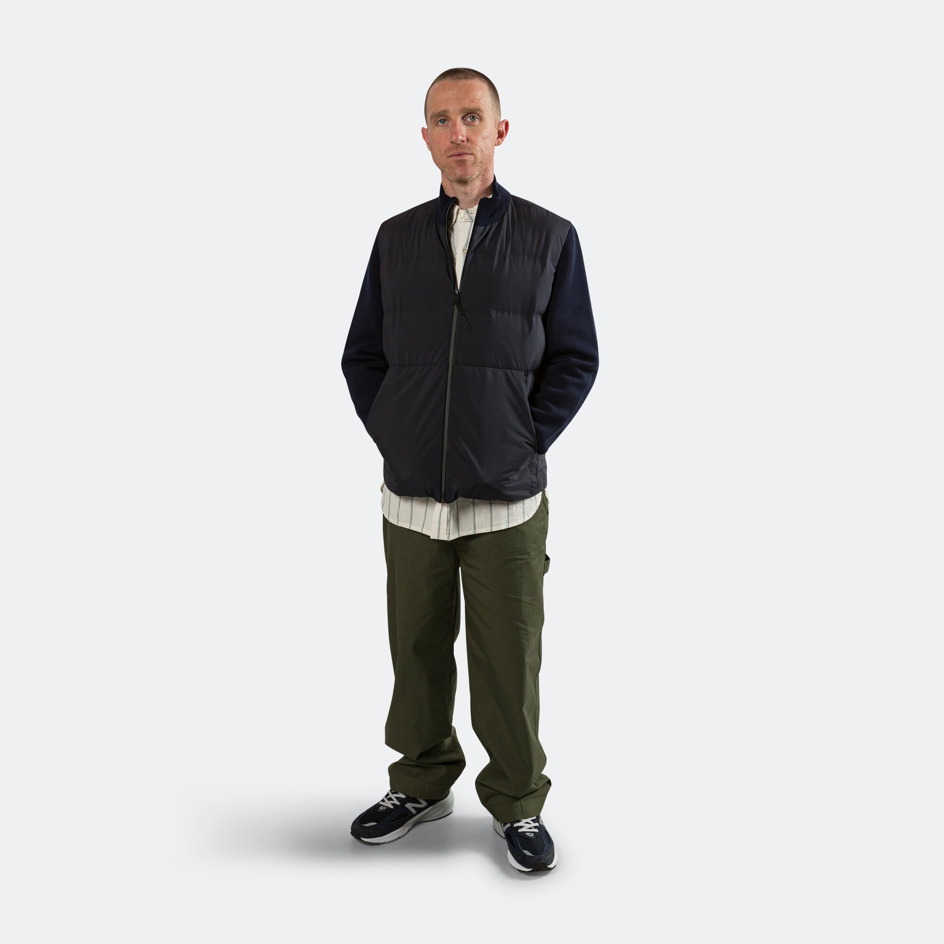PERTEX® Shield Hybrid Knit Full Zip Jacket - Dark Navy