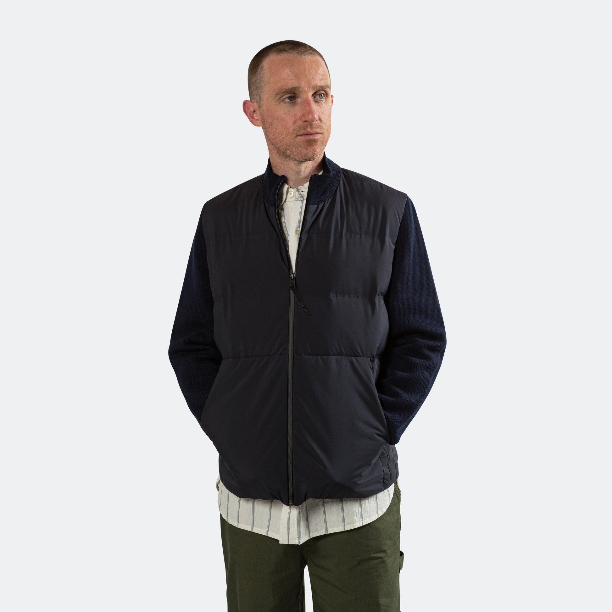 PERTEX® Shield Hybrid Knit Full Zip Jacket - Dark Navy