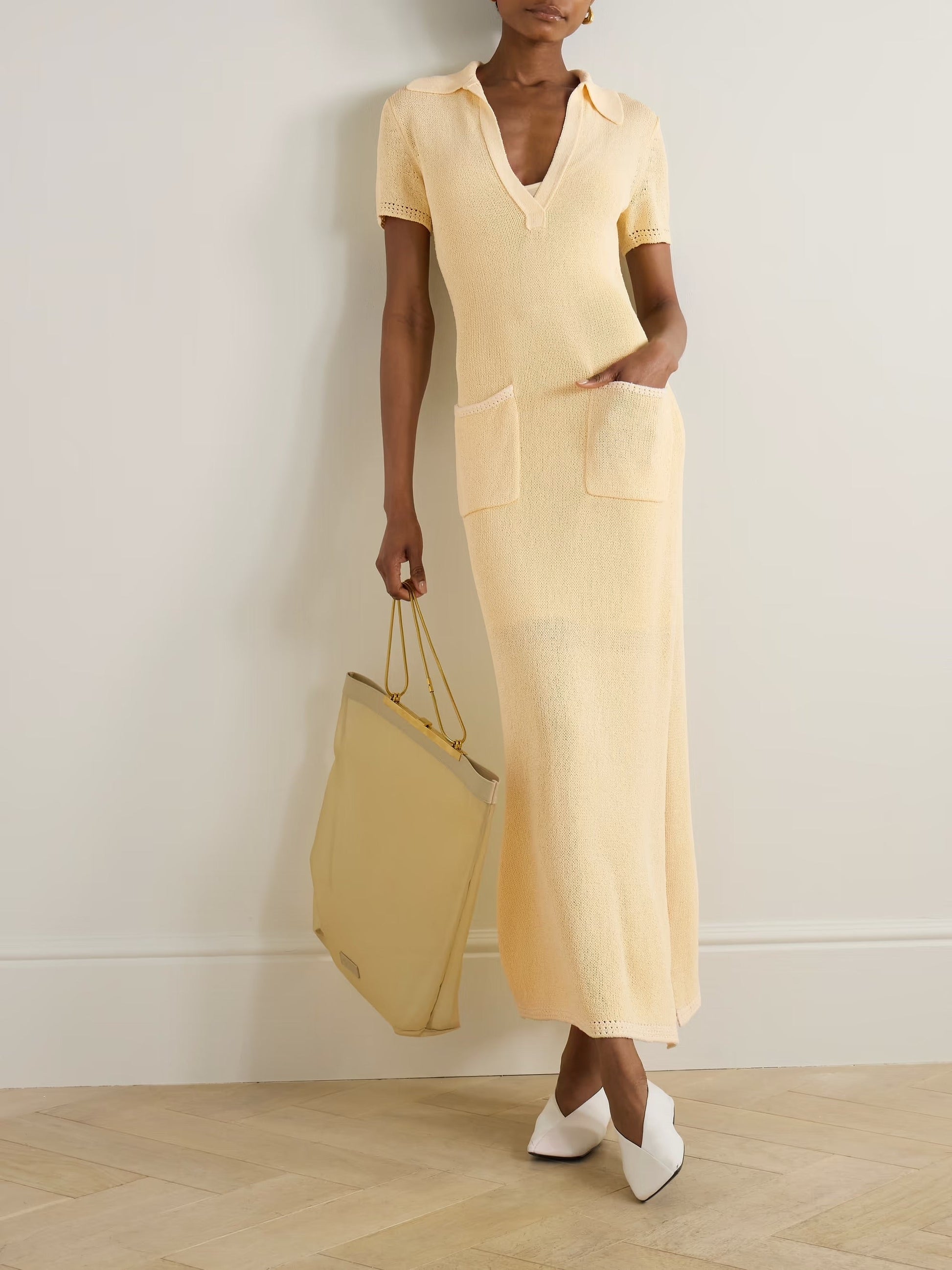 Auden open-knit maxi dress - Yellow