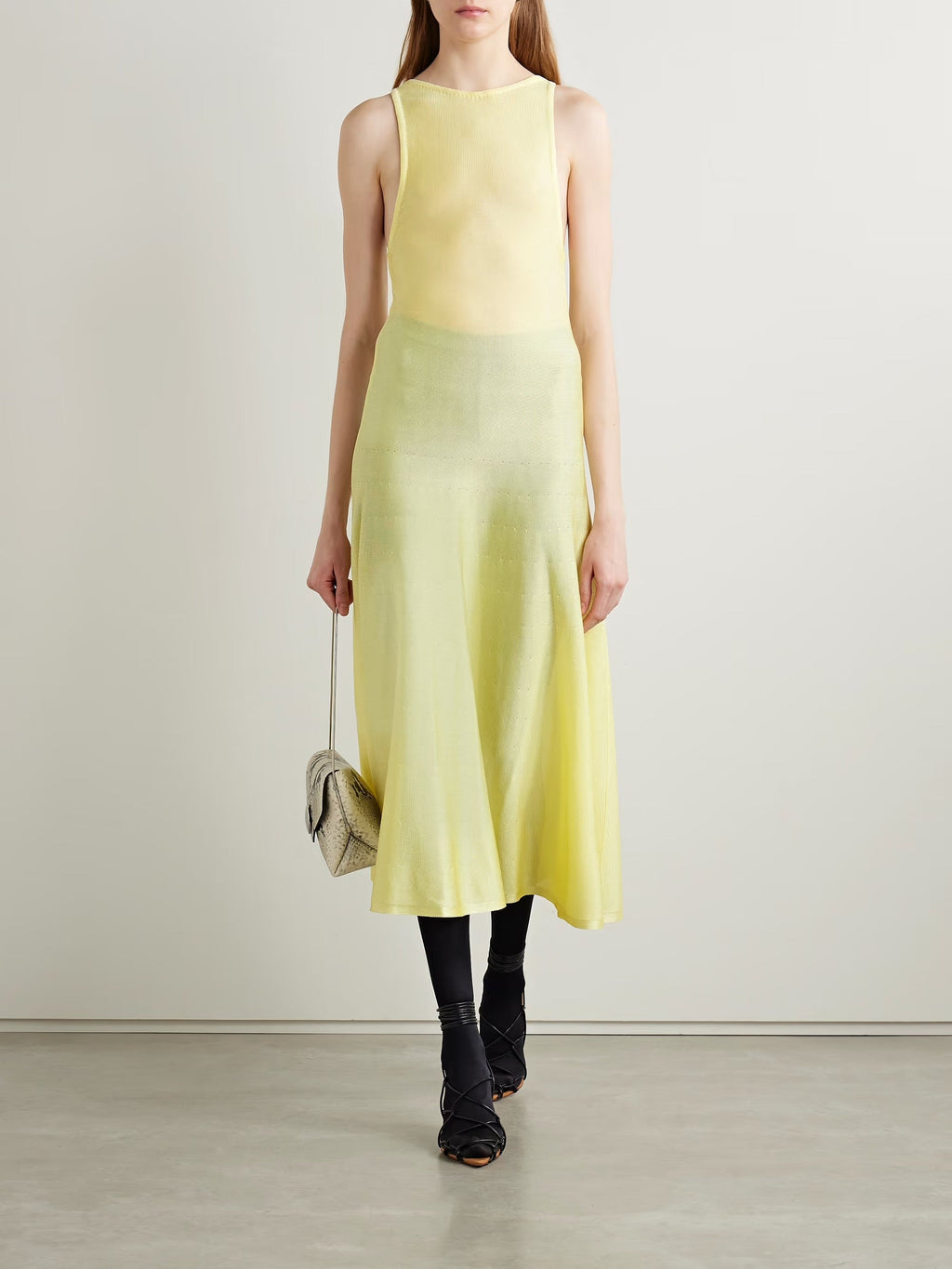Hencil knitted midi dress - Yellow