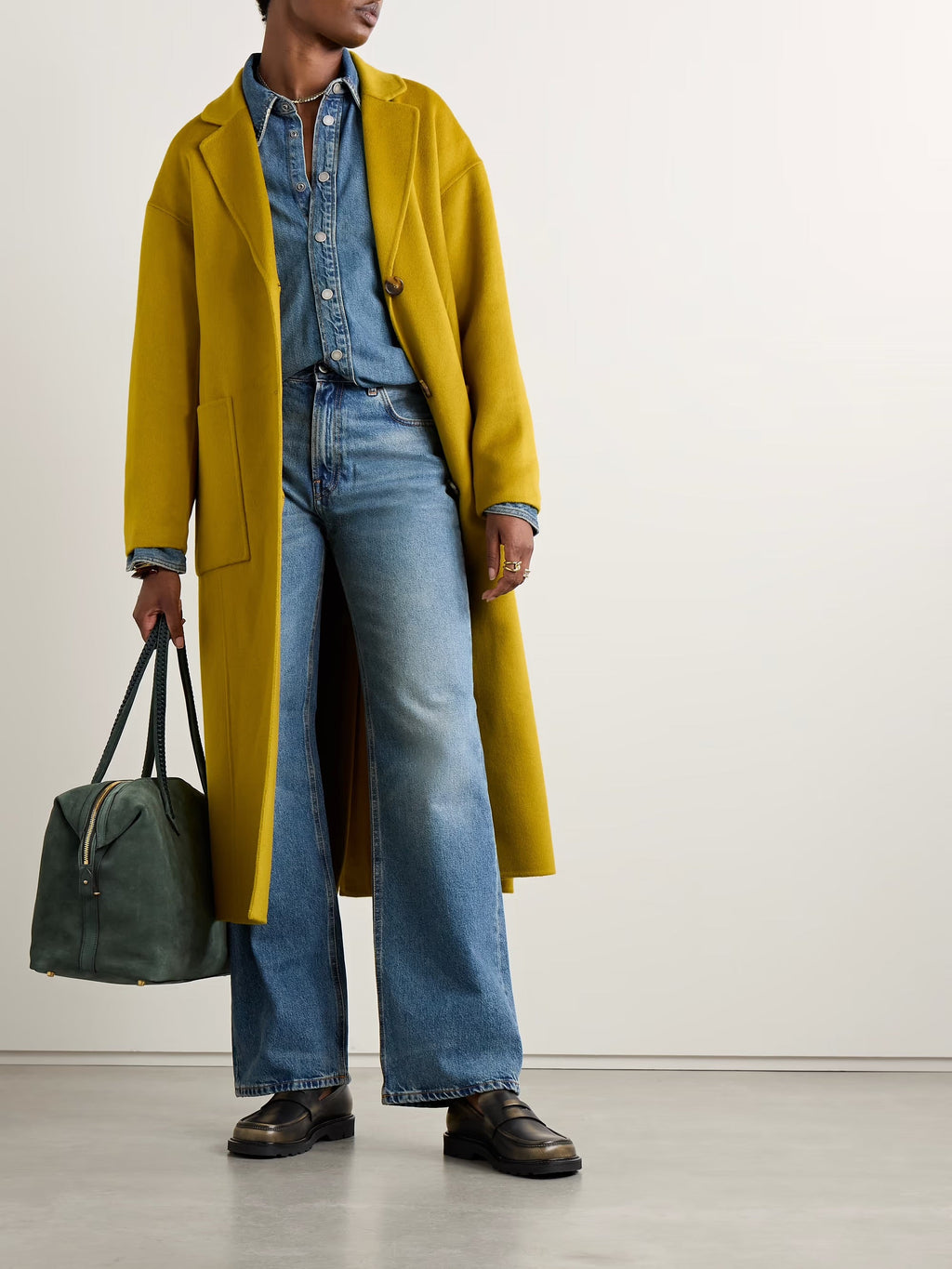 Harlow belted wool coat - Moss