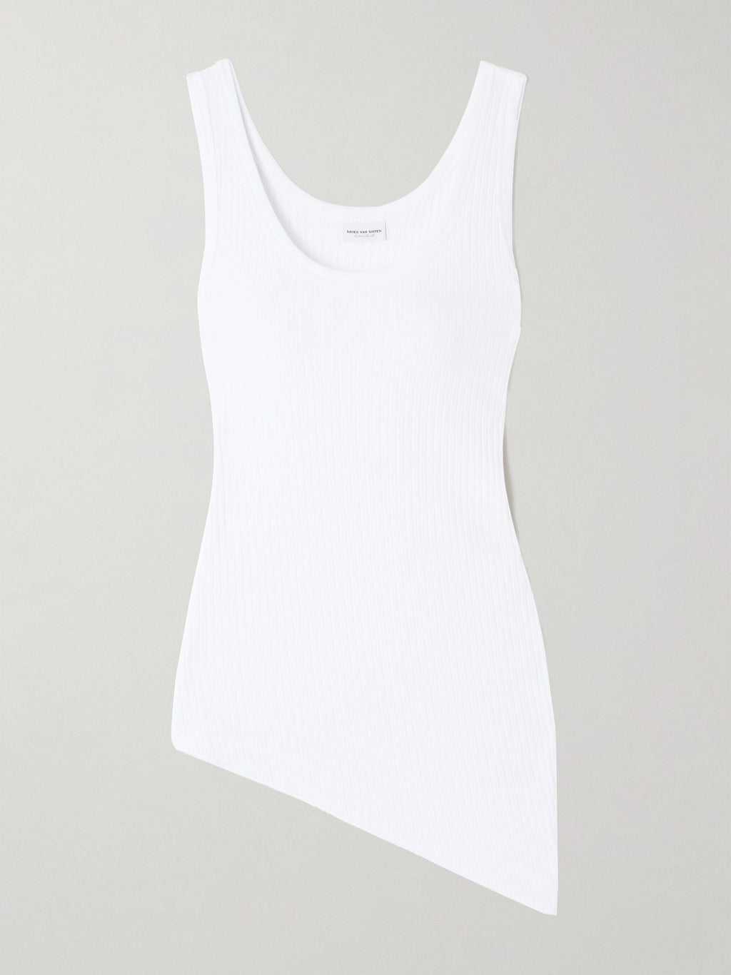 Asymmetric stretch cotton and modal-blend jersey tank
