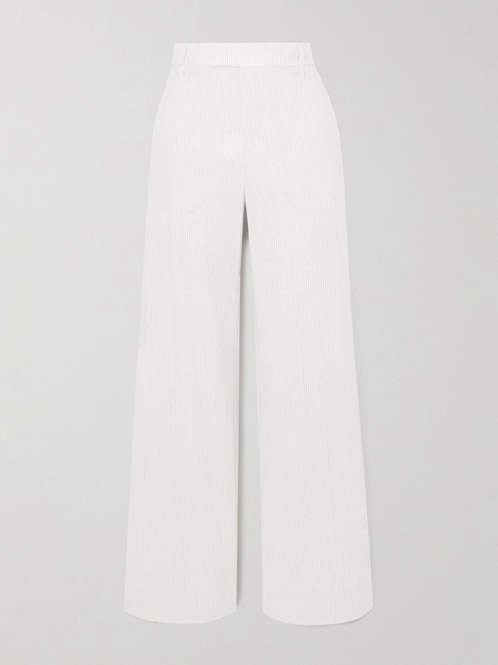 Pleated wool wide-leg pants - White