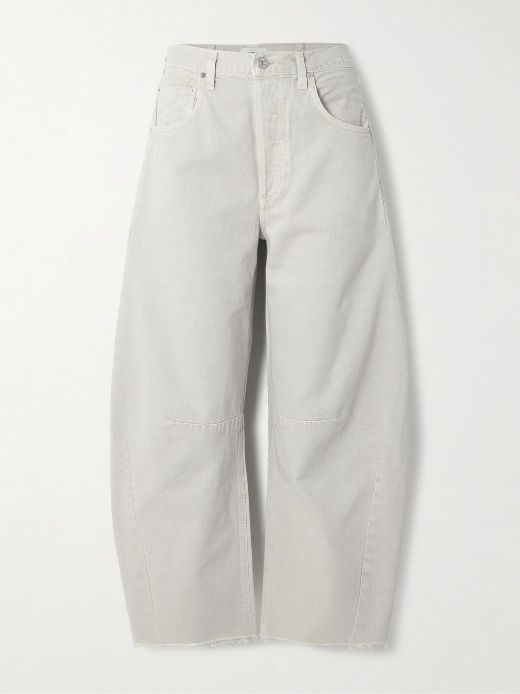 Horseshoe high-rise barrel-leg jeans