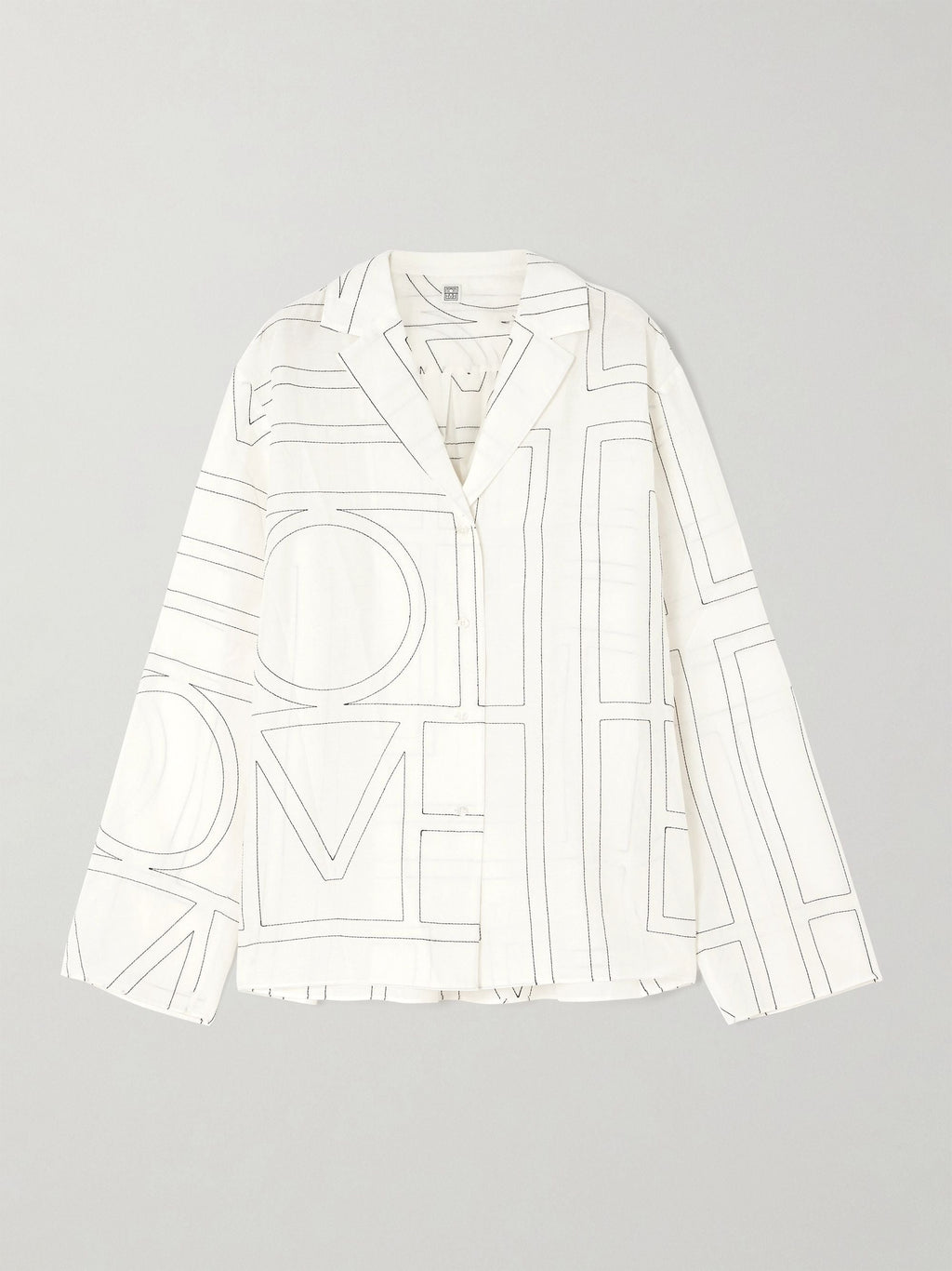 Embroidered organic cotton and silk-blend shirt - White