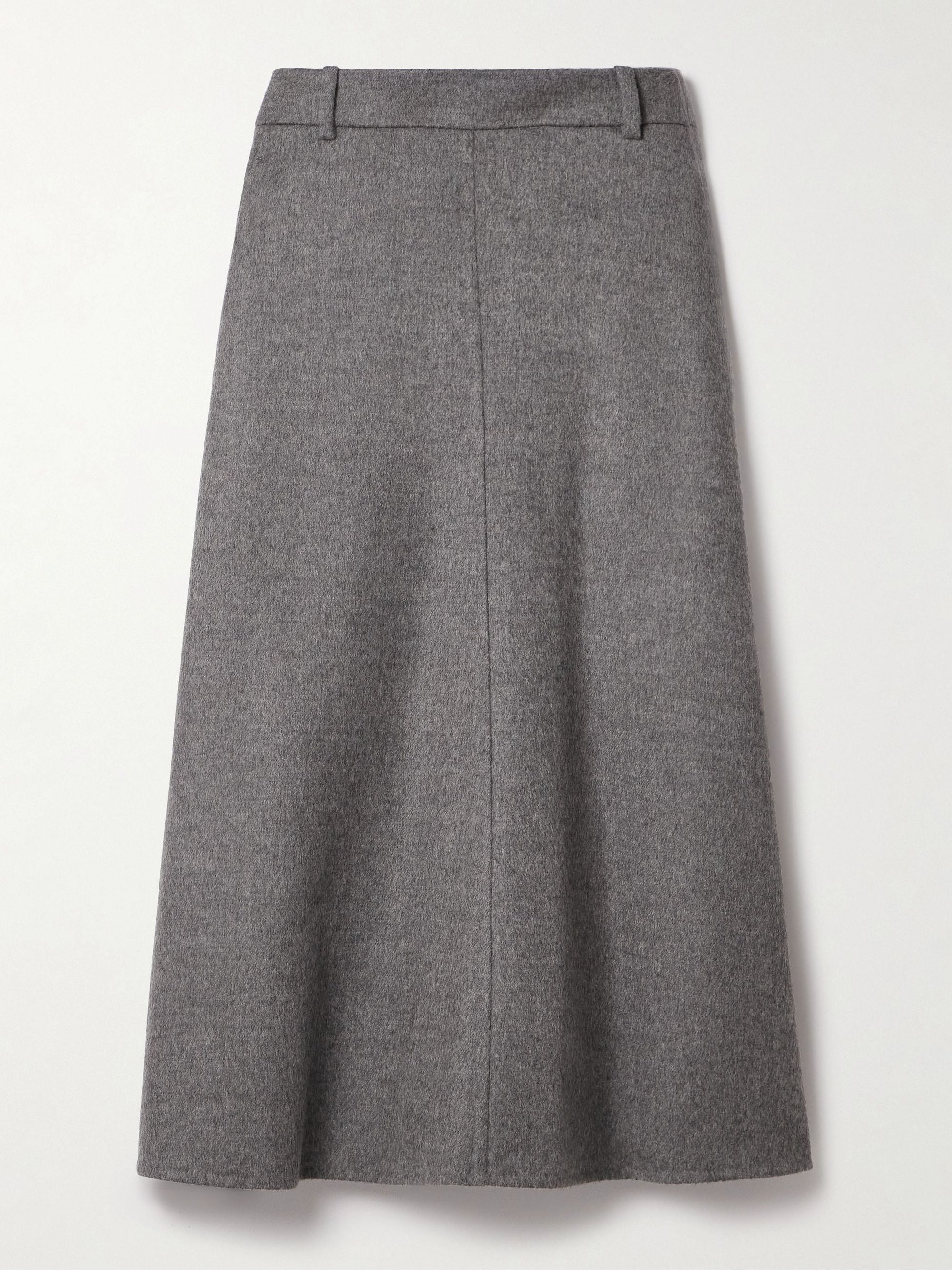 Wool-felt midi skirt