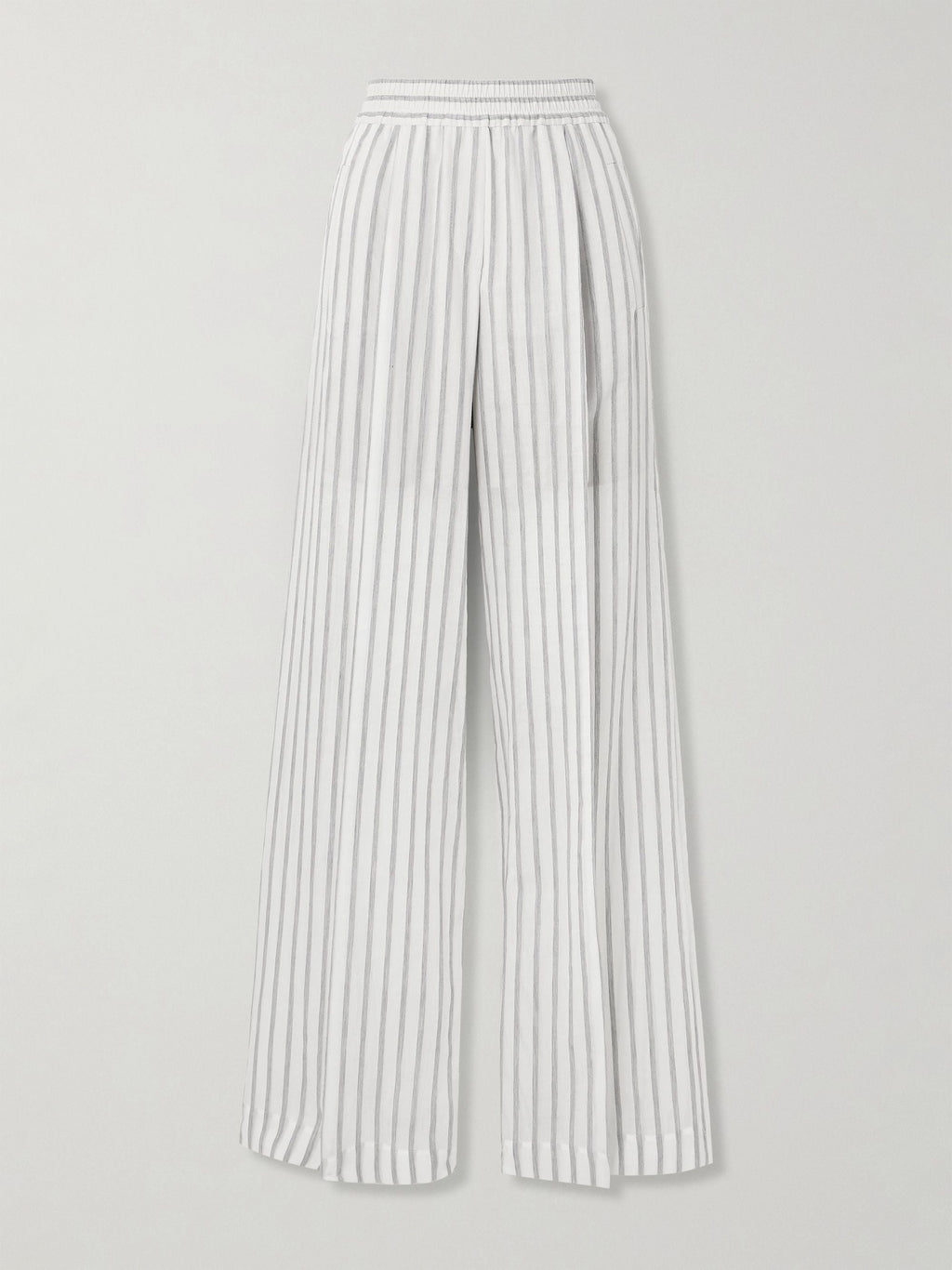 Pleated wool wide-leg pants - White Stripes