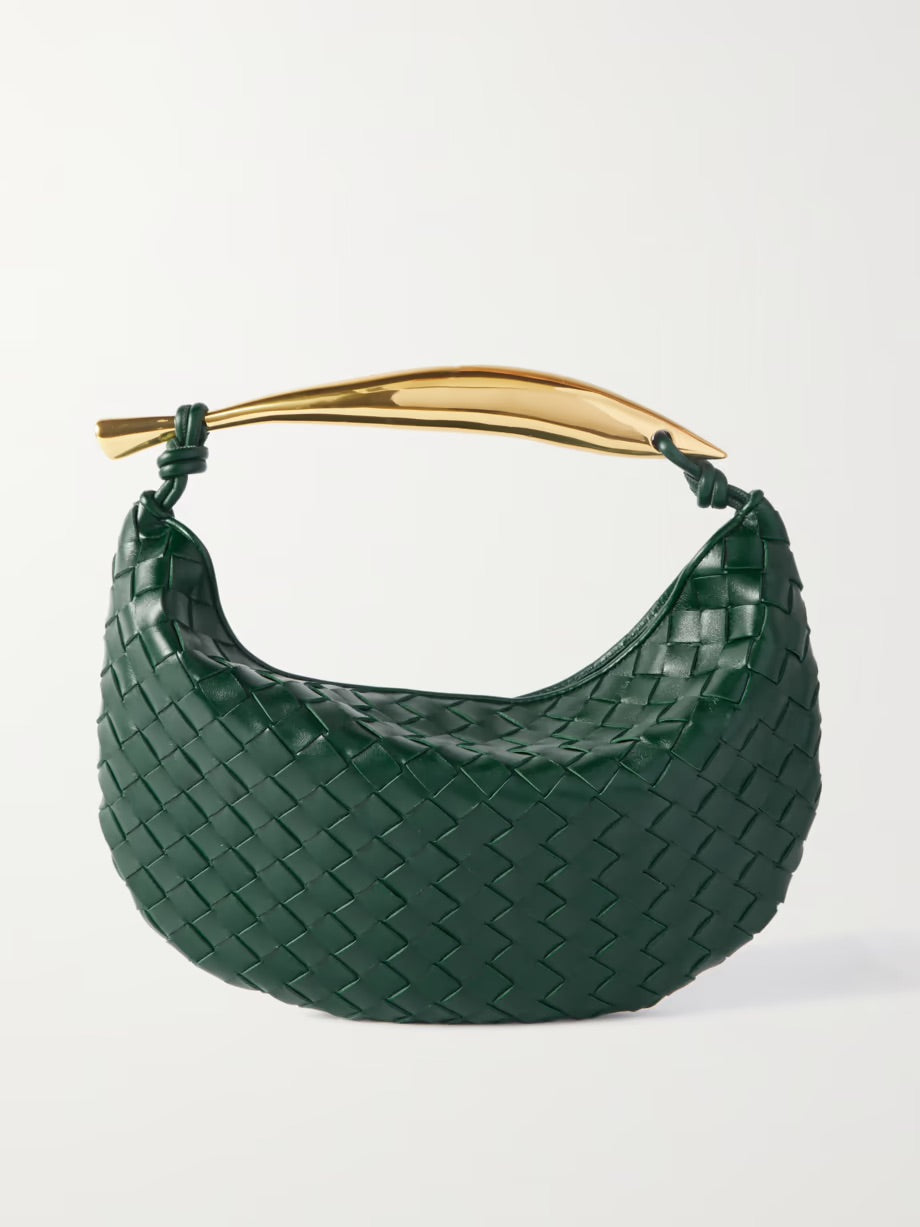 Sardine small intrecciato leather tote - Green