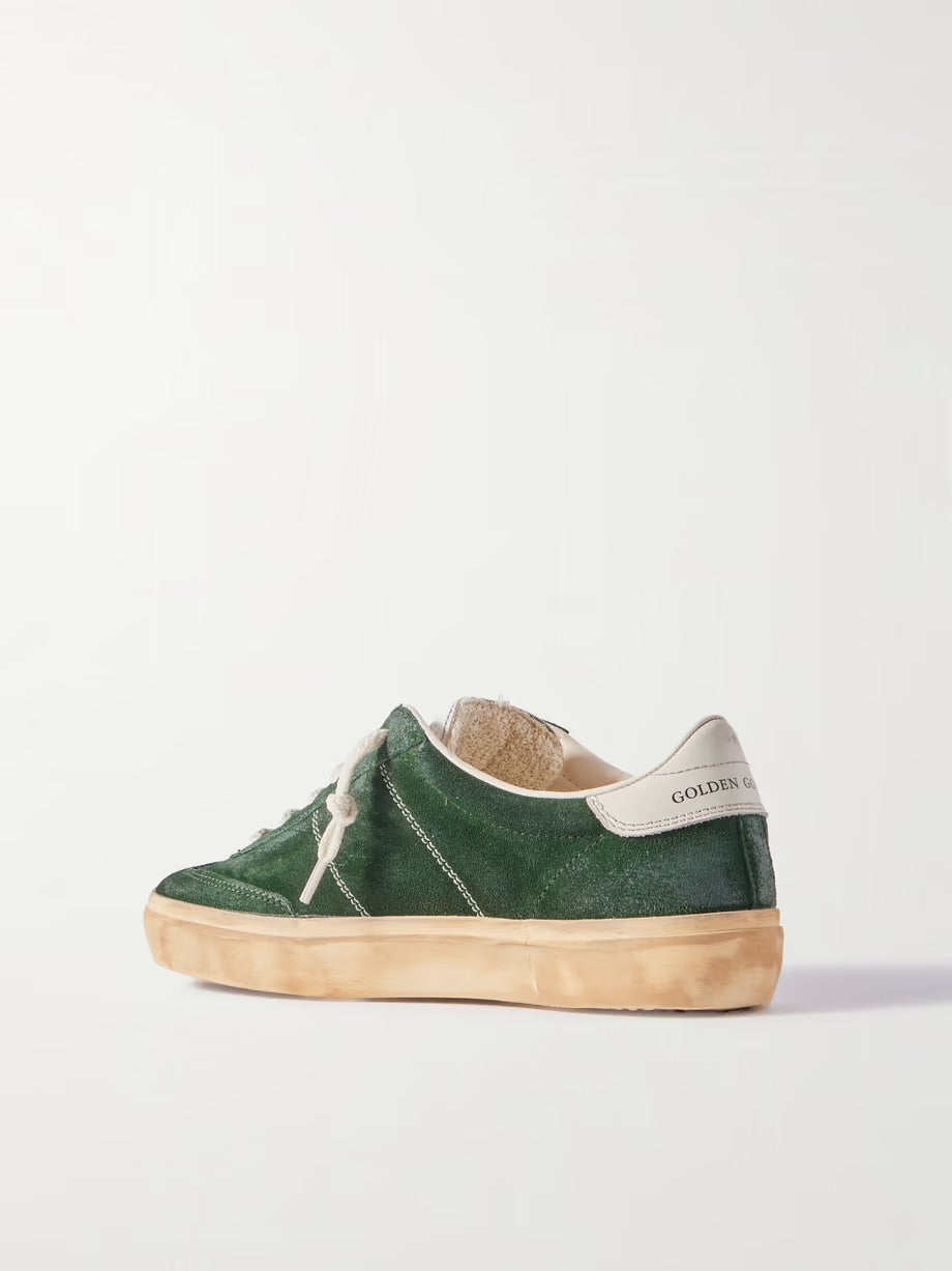 Soul-Star leather-trimmed suede sneakers - Green