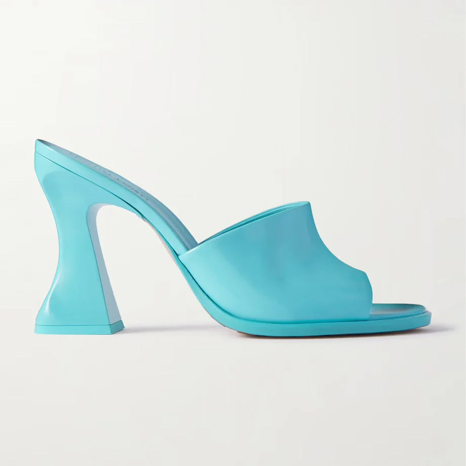Cha-Cha patent-leather mules - Blue