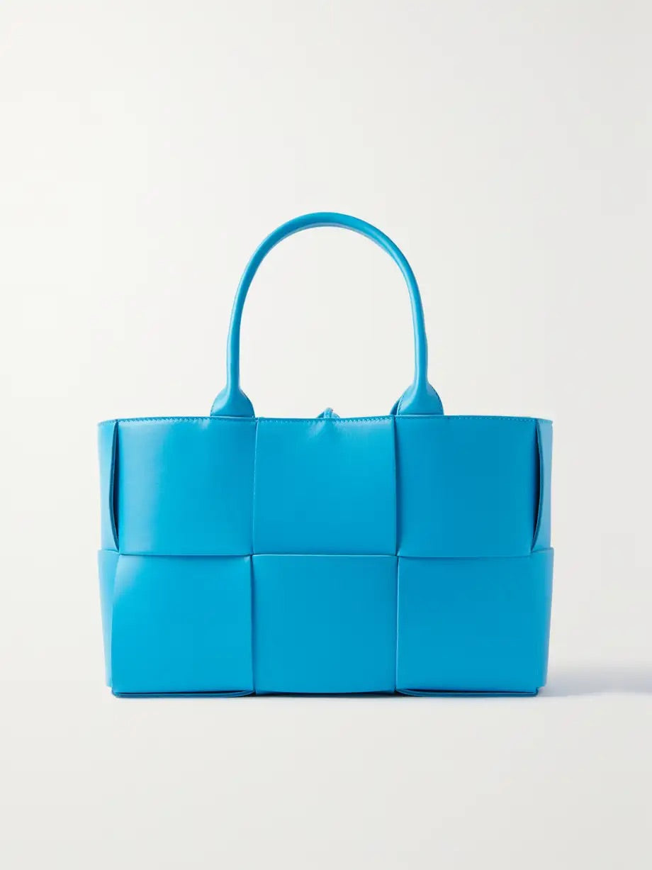 Arco small intrecciato leather tote - Blue