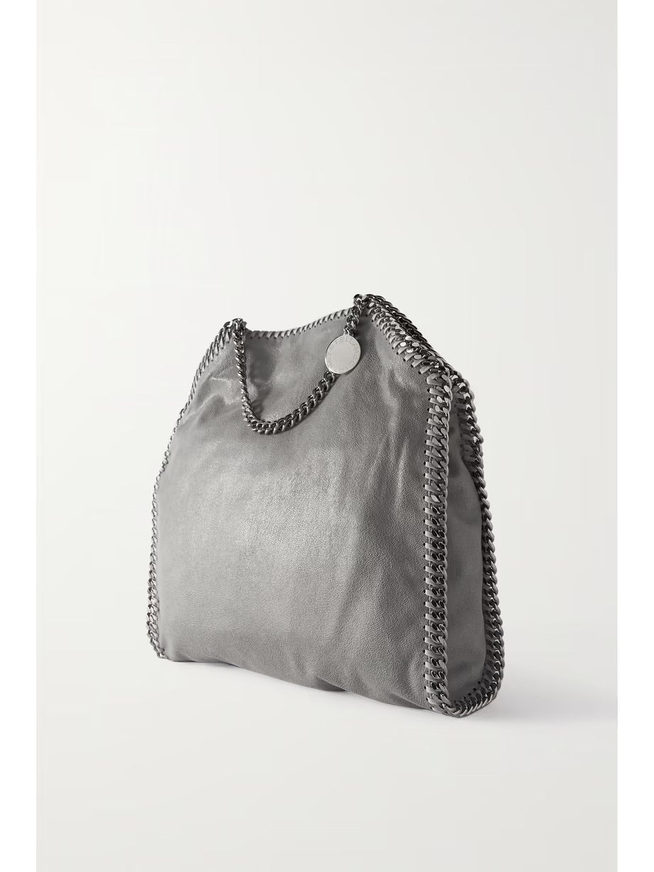 Falabella medium vegetarian brushed-leather shoulder bag - Grey