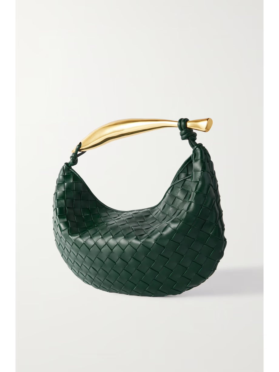 Sardine small intrecciato leather tote - Green