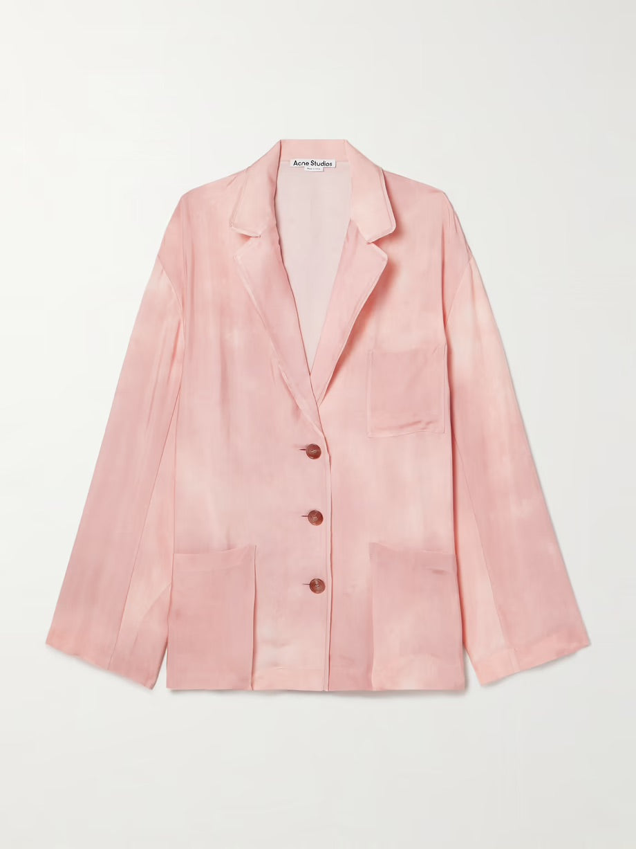 Oversized satin-twill blazer - Pink