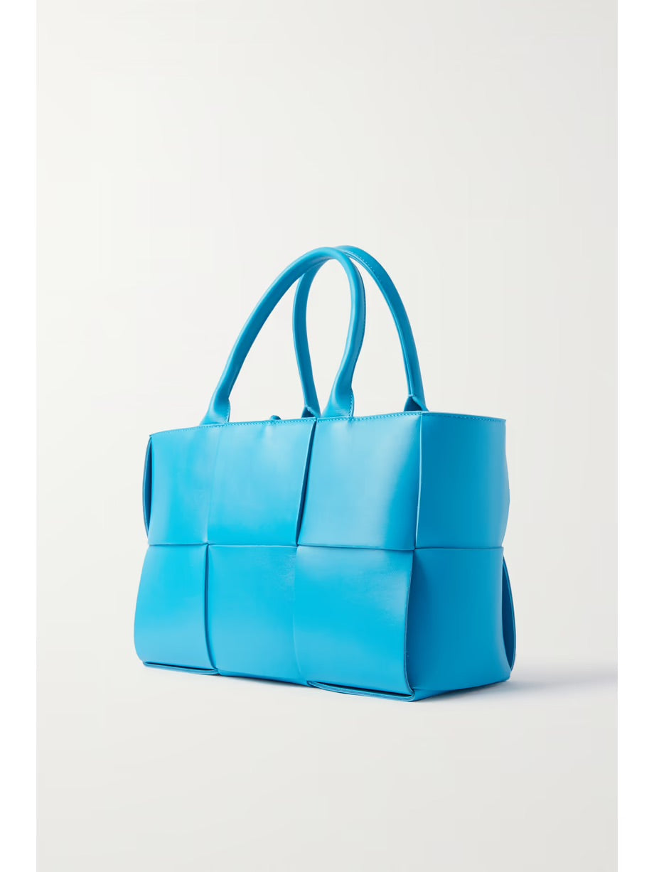Arco small intrecciato leather tote - Blue