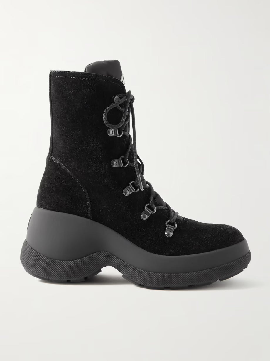 Resile Trek shell-trimmed suede ankle boots - Black