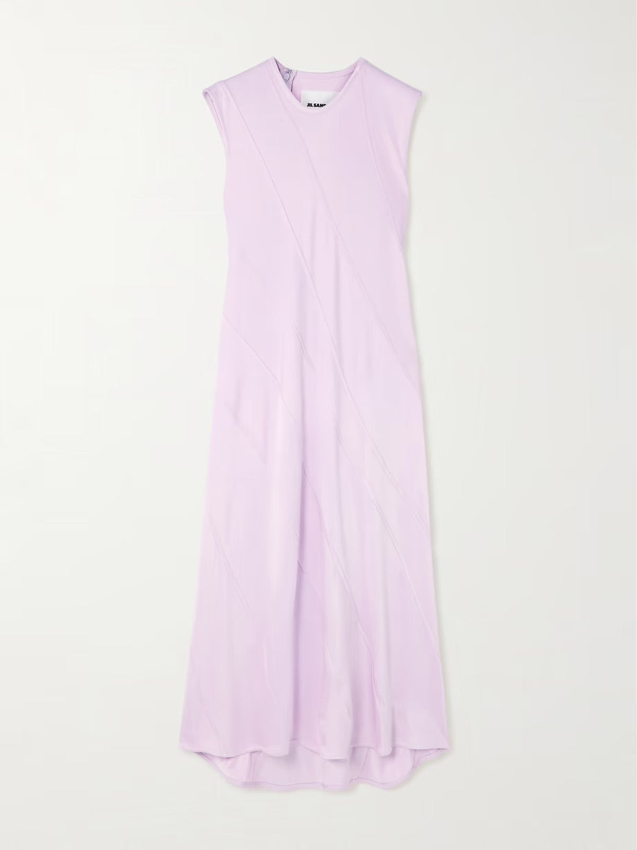 Paneled cady midi dress - Purple