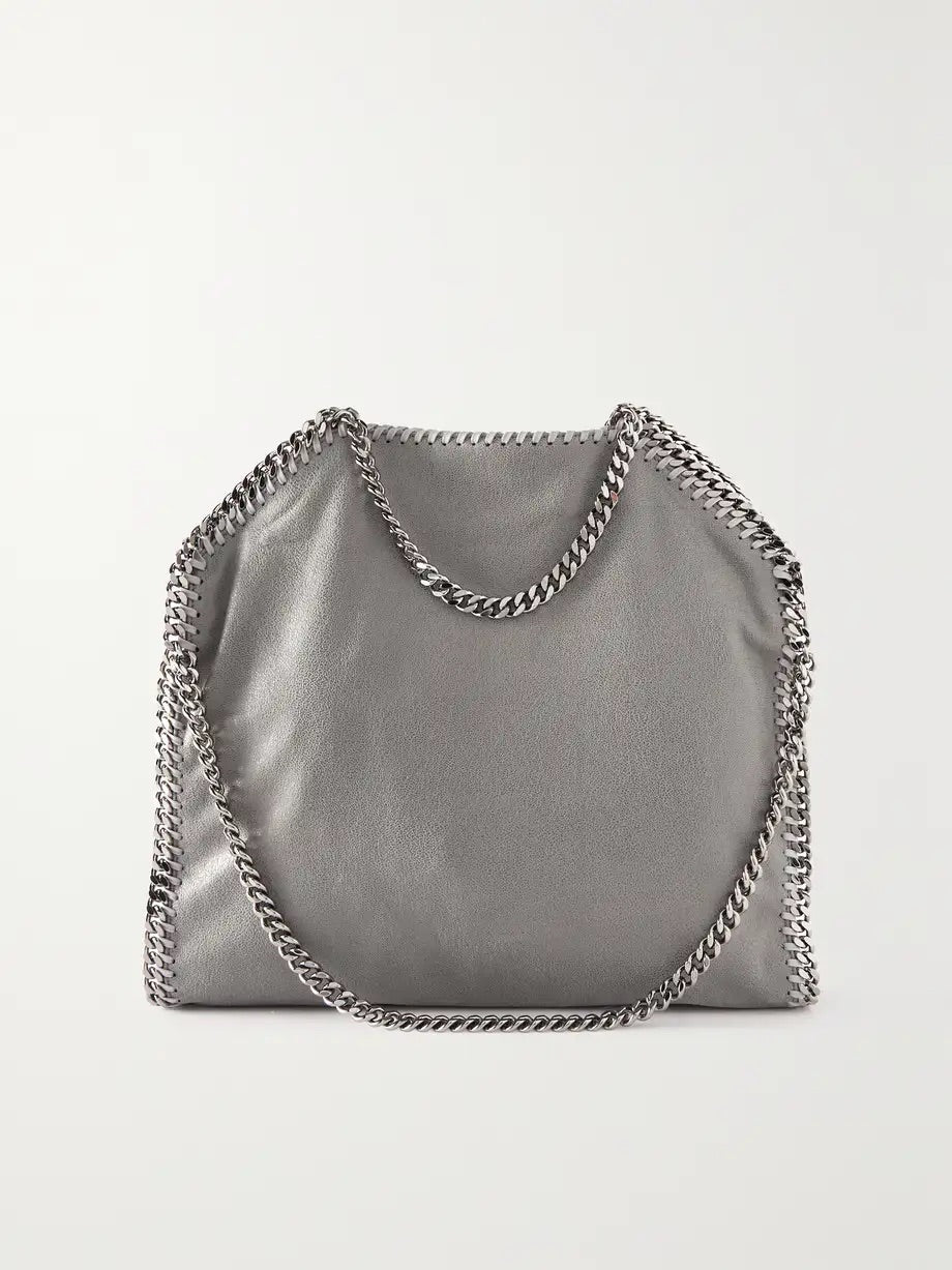 Falabella medium vegetarian brushed-leather shoulder bag - Grey