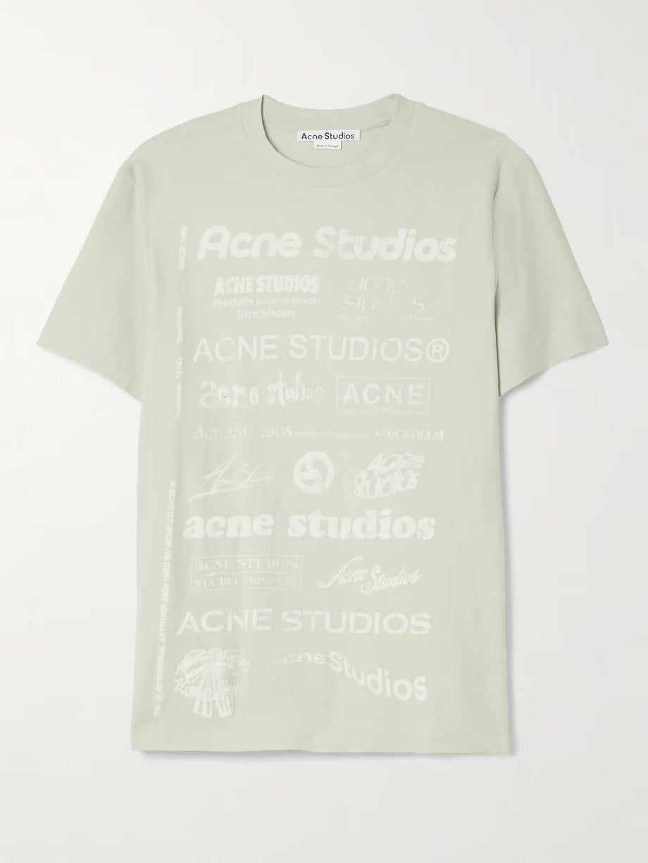 Printed cotton-jersey T-shirt - Sage