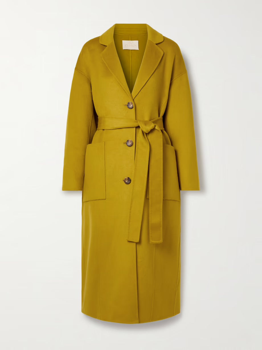 Harlow belted wool coat - Moss